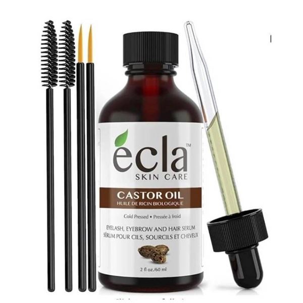 Lot of 2 – Ecla Skin Care Organic Castor Oil – Eyelash, Eyebrow, and Hair Serum, 6