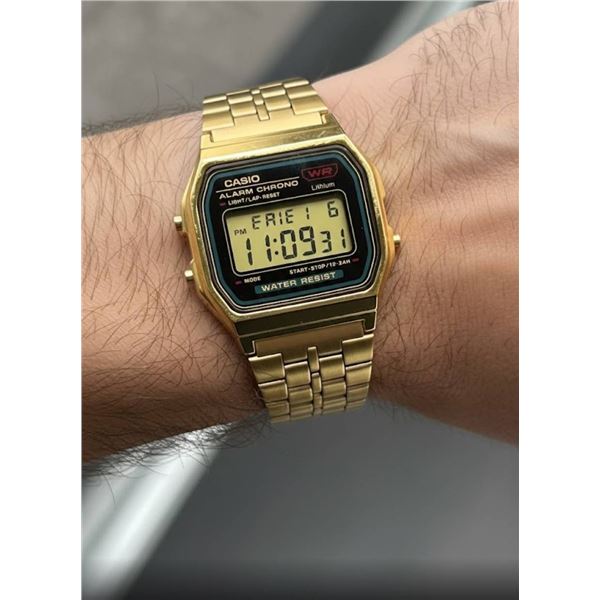 Casio A159WGEA-1DF Digital Watch with Gold-Tone Stainless Steel Band