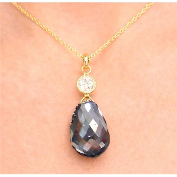 $1800, 10K(0.6g),  NATURAL BLACK DIAMOND(2+0.18CT) PENDANT, retail value $1800