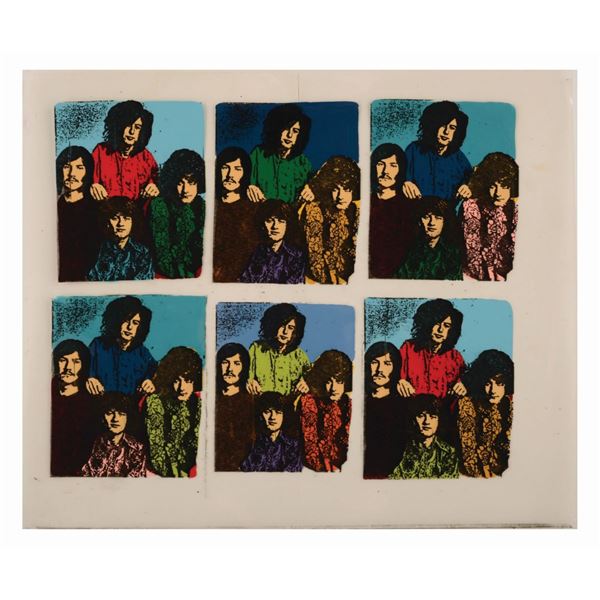 A Hand-Painted Led Zeppelin Portrait Transparency.
