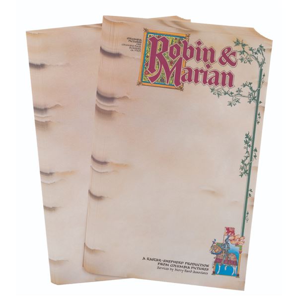 A Set of "Robin & Marian" Production Stationery.