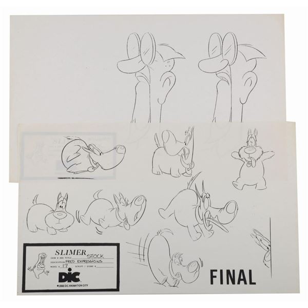 A Pair of "Slimer! And the Real Ghostbusters" Model Sheets.