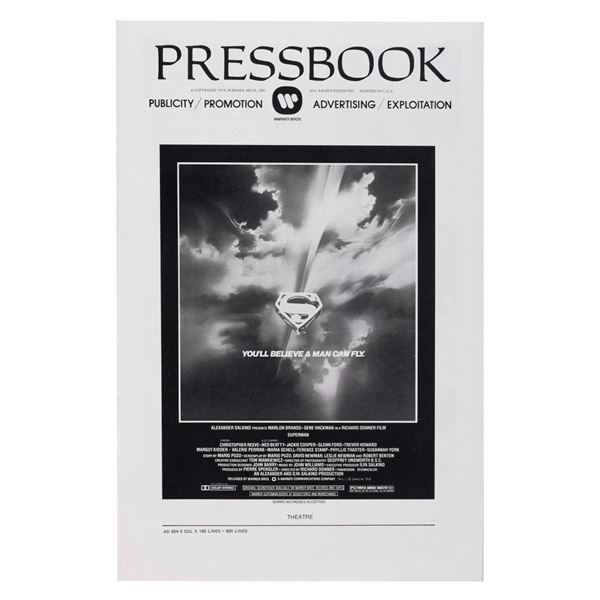 A "Superman: The Movie" Press Book.