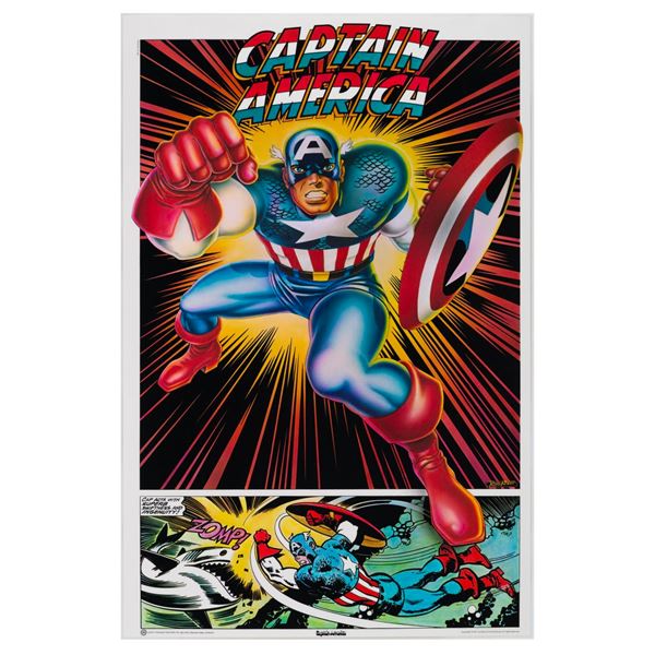 A 1977 Captain America Laminated Poster.