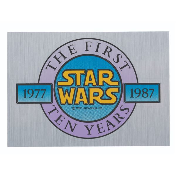 A 1987 "Star Wars" The First Ten Years Sticker.