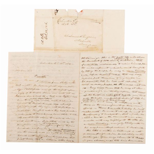 A President James K. Polk Signed Letter.