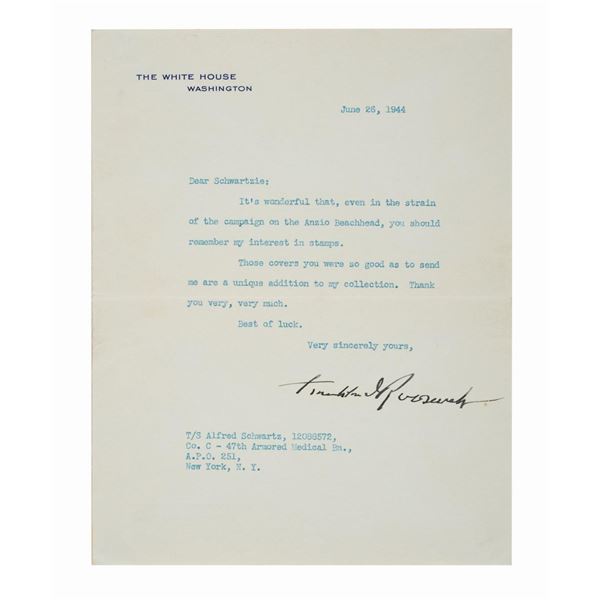 A Signed President Franklin D. Roosevelt Letter.