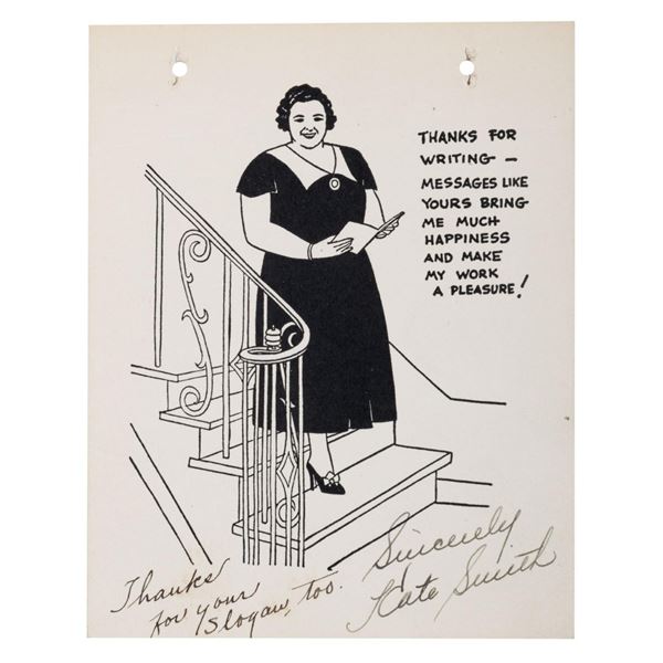 A Kate Smith Signed Card.