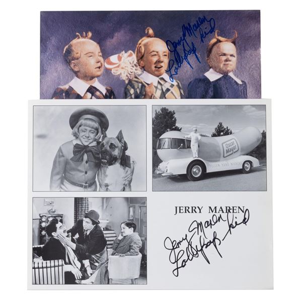 A Pair of Jerry Maren "The Lollipop Kid" Signed Photos.