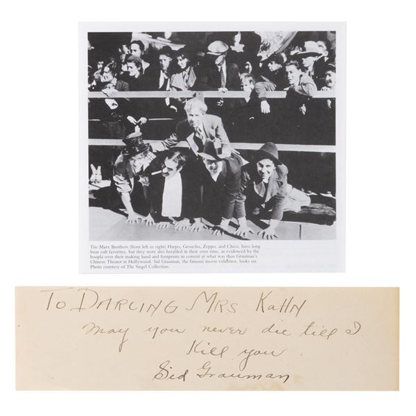 A Sid Grauman Autograph.