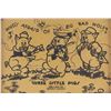 Image 1 : A 1933 Reliance Three Little Pigs Glass Enamel Picture.