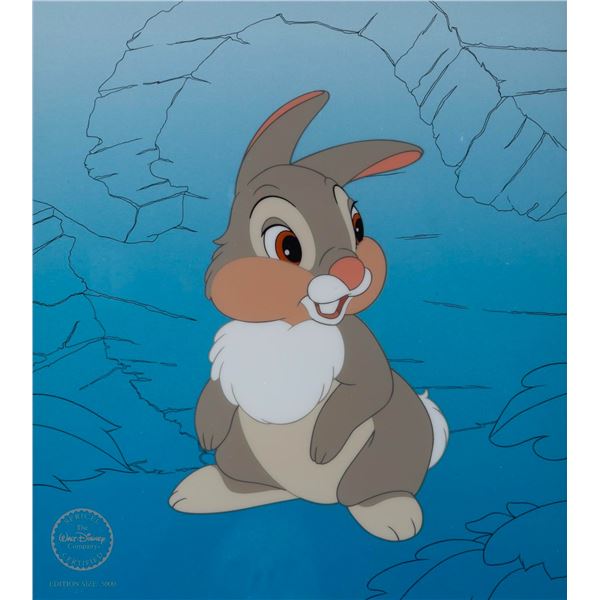 A "Bambi" Thumper Sericel with Ollie Johnston Signature.