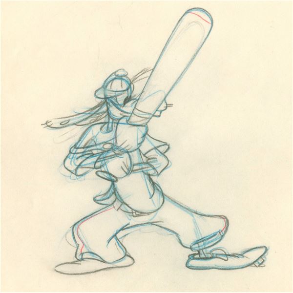 A Goofy "How to Play Baseball" Production Drawing.