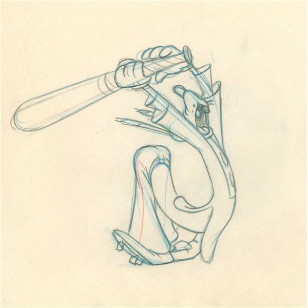 A "How to Play Baseball" Goofy Production Drawing.