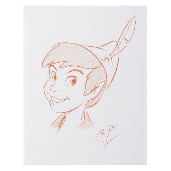 A Ron Dias Signed Peter Pan Drawing.
