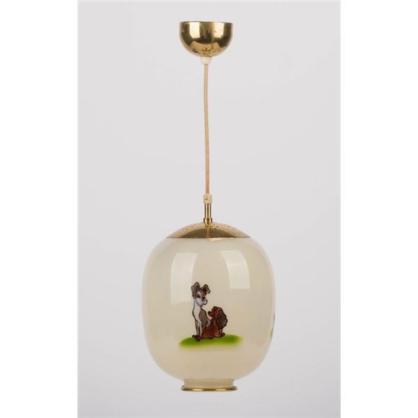 A "Lady and the Tramp" Glass Ceiling Lamp.