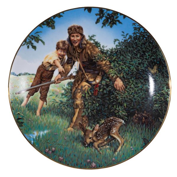 A Davy Crockett Decorative Plate.