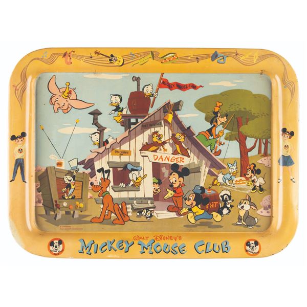 An Early Mickey Mouse Club Tin Litho Tray.