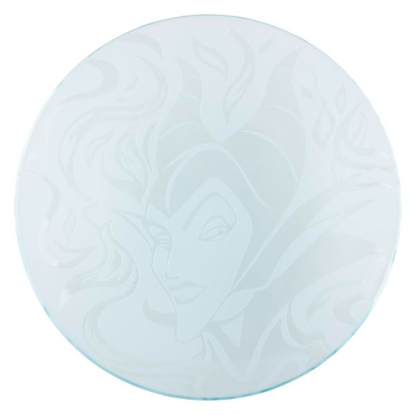 A "Sleeping Beauty" Maleficent Etched Glass Plate.