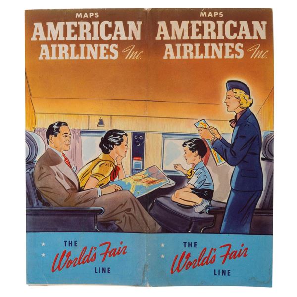 An American Airlines World's Fair Line Map.