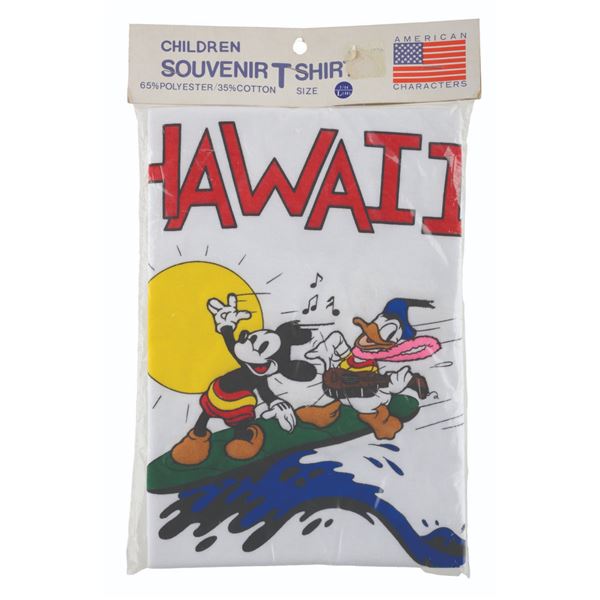 A 1970s Souvenir Mickey & Donald Hawaii T-Shirt.