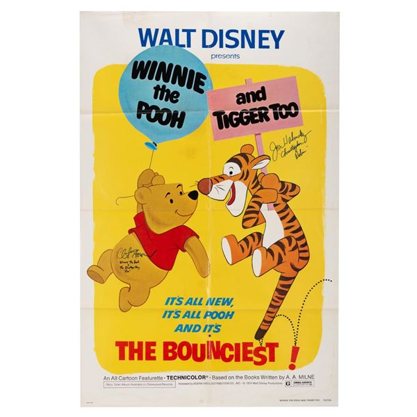 A Signed "Winnie the Pooh and Tigger Too" One-Sheet.