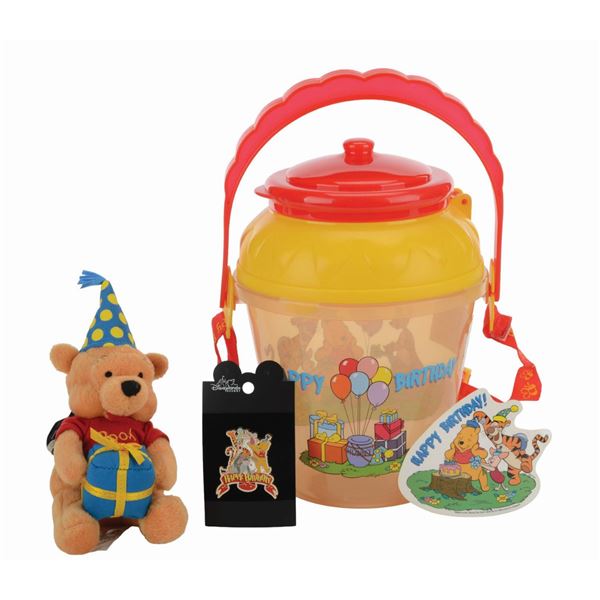 A Winnie the Pooh Birthday Popcorn Bucket.