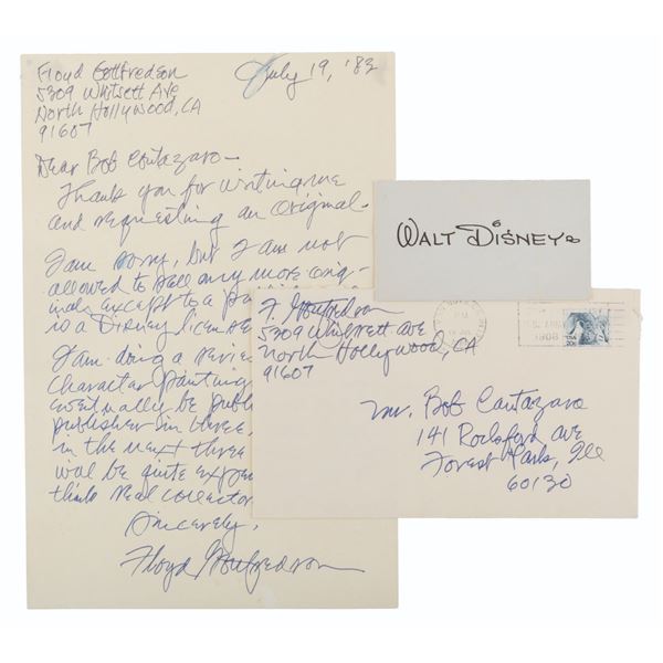 A Floyd Gottfredson Letter, Envelope, and Disney "Signature."