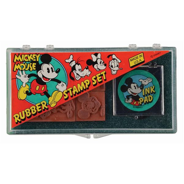 A Mickey Mouse Rubber Stamp Set.