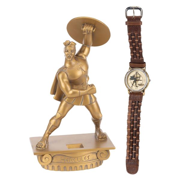 A "Hercules" Wristwatch and Figurine.