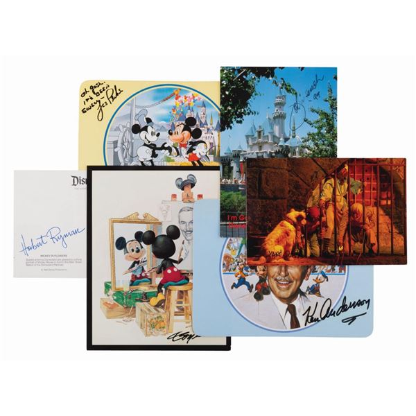 A Collection of Disney Artist Signed Postcards.