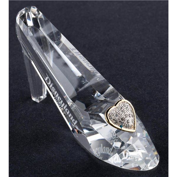 A Disneyland Crystal Slipper with Gold Crystal Heart.