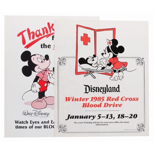 A Pair of Disney Cast Member Blood Drive Posters.