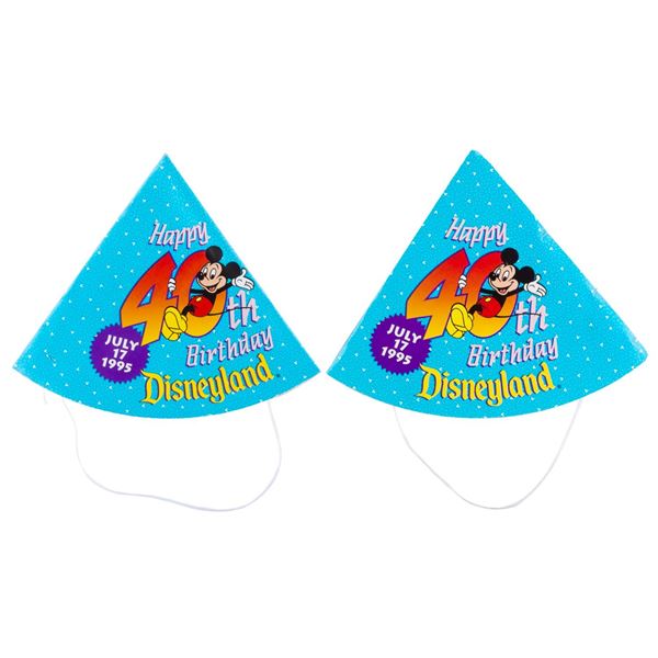 A Pair of Disneyland 40th Anniversary Birthday Hats
