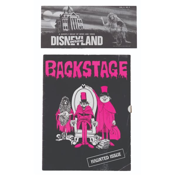 A Rare Haunted Mansion Backstage Magazine and Inside Disneyland Mailer.