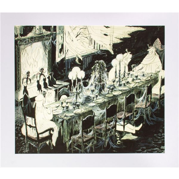 A Marc Davis Grand Hall Haunted Mansion Concept Art Print.