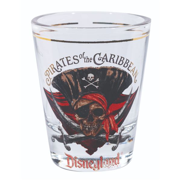 A Disneyland Park Pirates of the Caribbean Shot Glass.