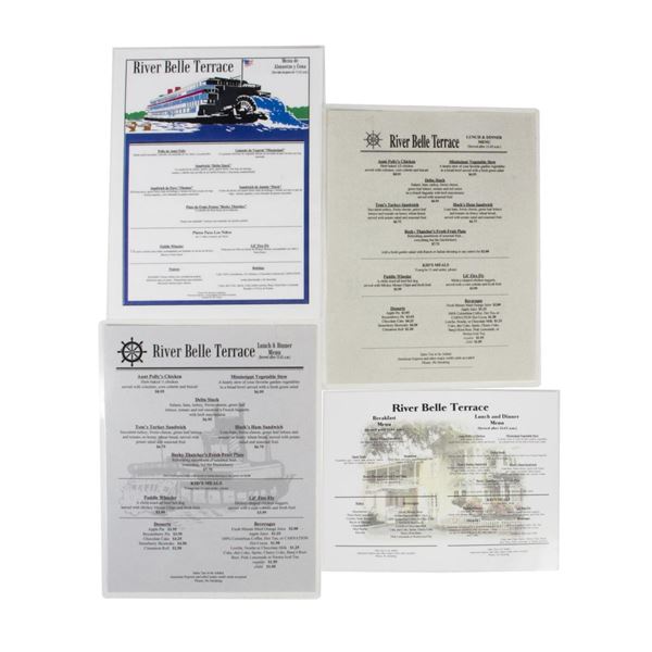 A River Belle Terrace Menu Collection.