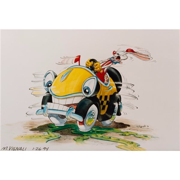 A Roger Rabbit's Car Toon Spin Concept Art Print.