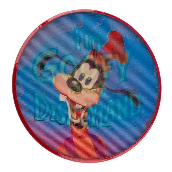 A Goofy Disneyland Art Corner Lenticular Button.