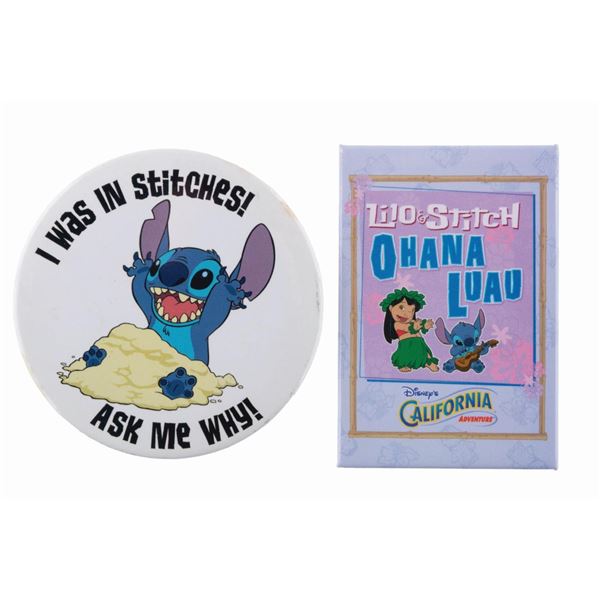 A Pair of Early "Lilo & Stitch" Buttons.
