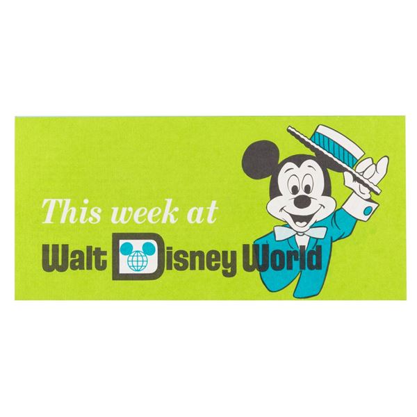 A "This Week at Walt Disney World" Pamphlet.