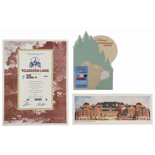 A Collection of Disney's Wilderness Lodge Paper Souvenirs.