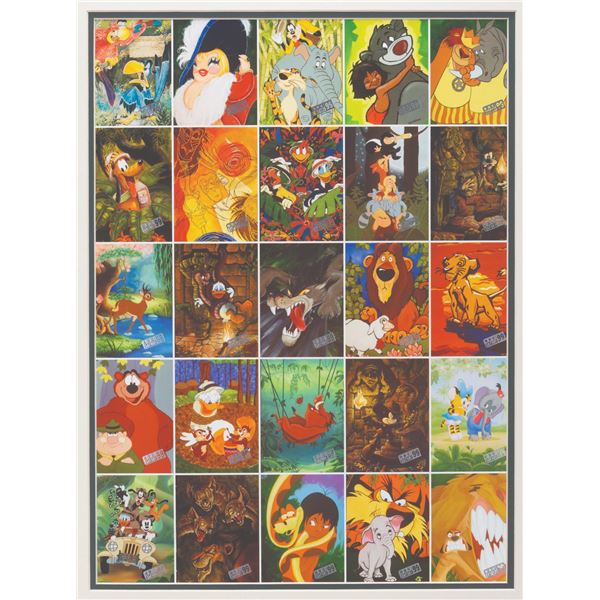 A Sheet of 1999 Disneyana Safari Adventures Trading Cards.