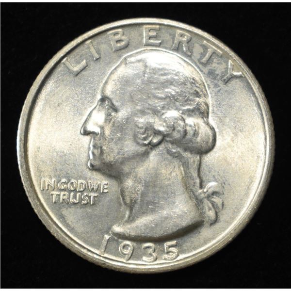 1935-D WASHINGTON QUARTER CH TO GEM BU