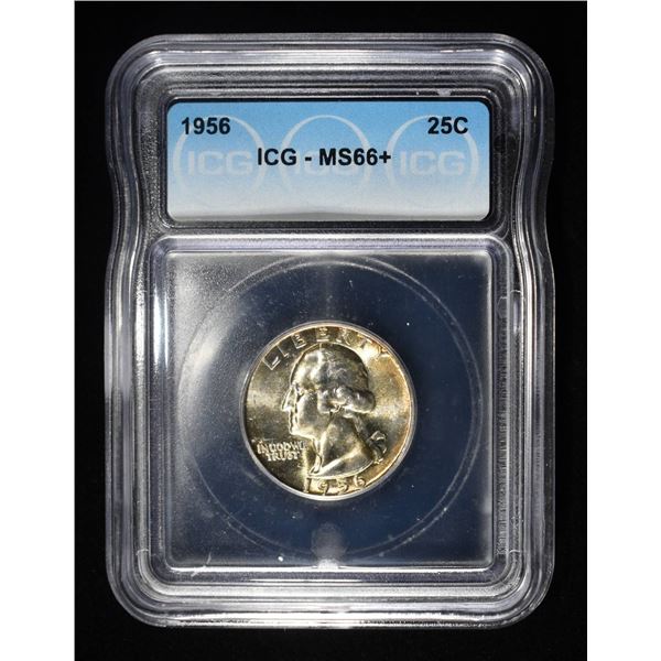 1956 WASHINGTON QUARTER ICG MS 66+
