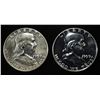 Image 1 : (2) 90% SILVER 1959 FRANKLIN HALF DOLLARS PROOF BU