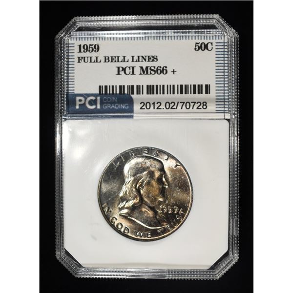 1959 FRANKLIN HALF PCI SUPERB GEM BU FBL