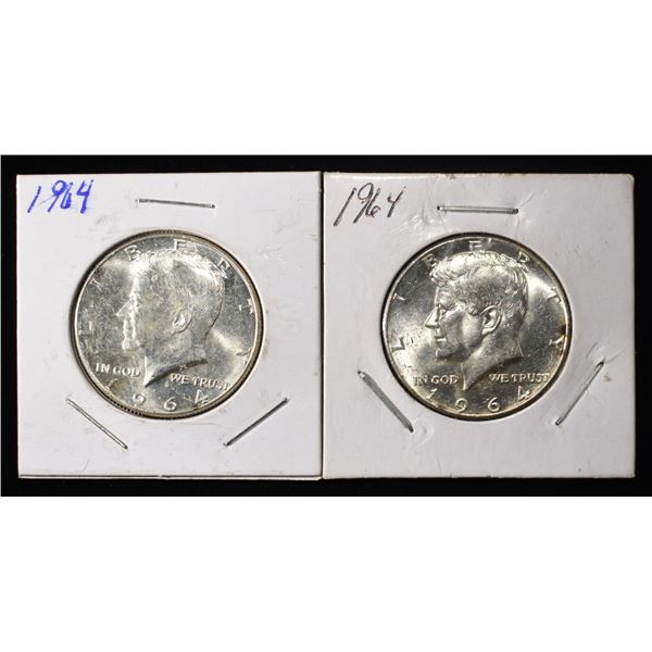 (2) 1964 KENNEDY HALF DOLLARS BU
