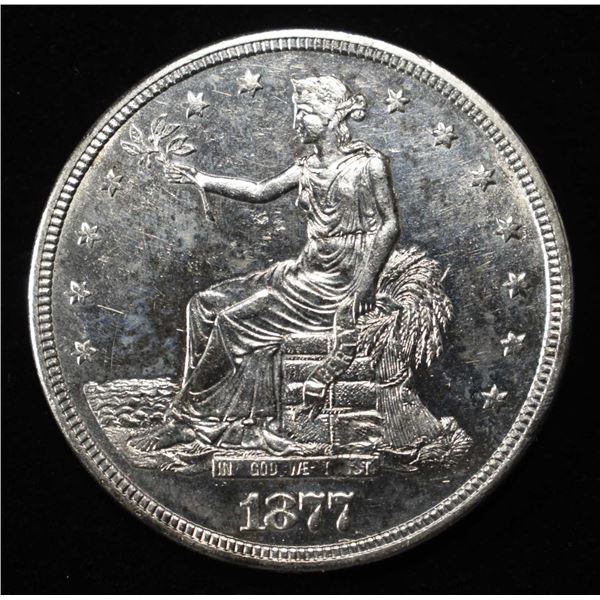 1877-S TRADE DOLLAR NICE BU SOME OLD CLEANING
